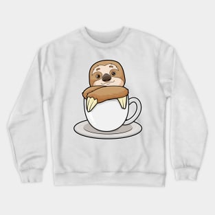 Sloth with Cup of Coffee Crewneck Sweatshirt